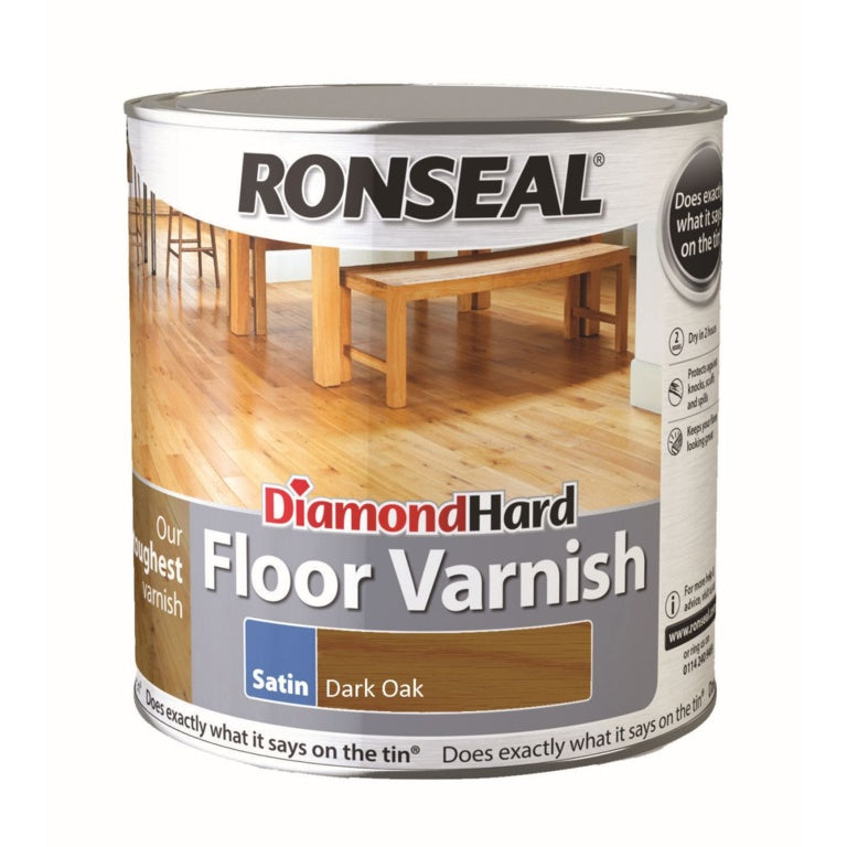 Ronseal Diamond Hard Floor Varnish Gloss 2.5L - Dark Oak