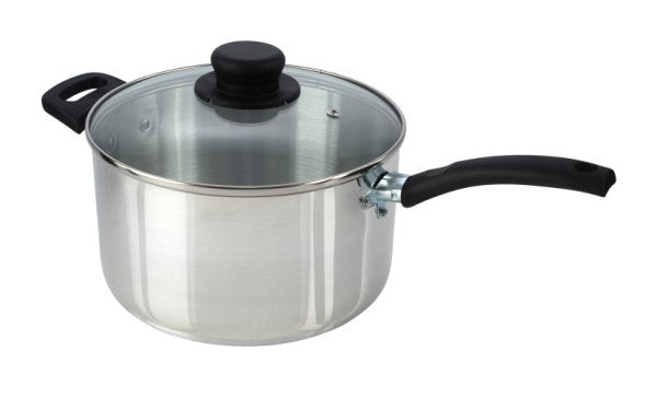 Mtk Housewares Sauce Pan & Glass Lid - 25cm