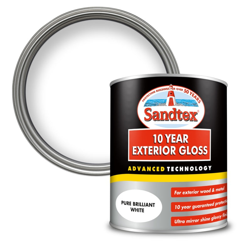 Sandtex 10 Year Exterior Gloss 750ml - Brilliant White