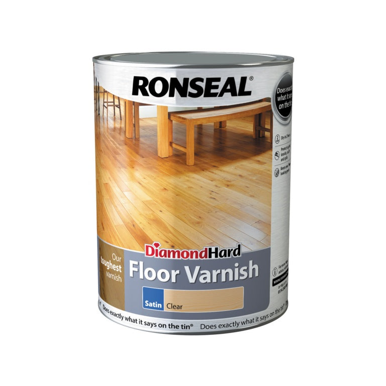 Ronseal Diamond Hard Floor Varnish 5L - Satin Clear