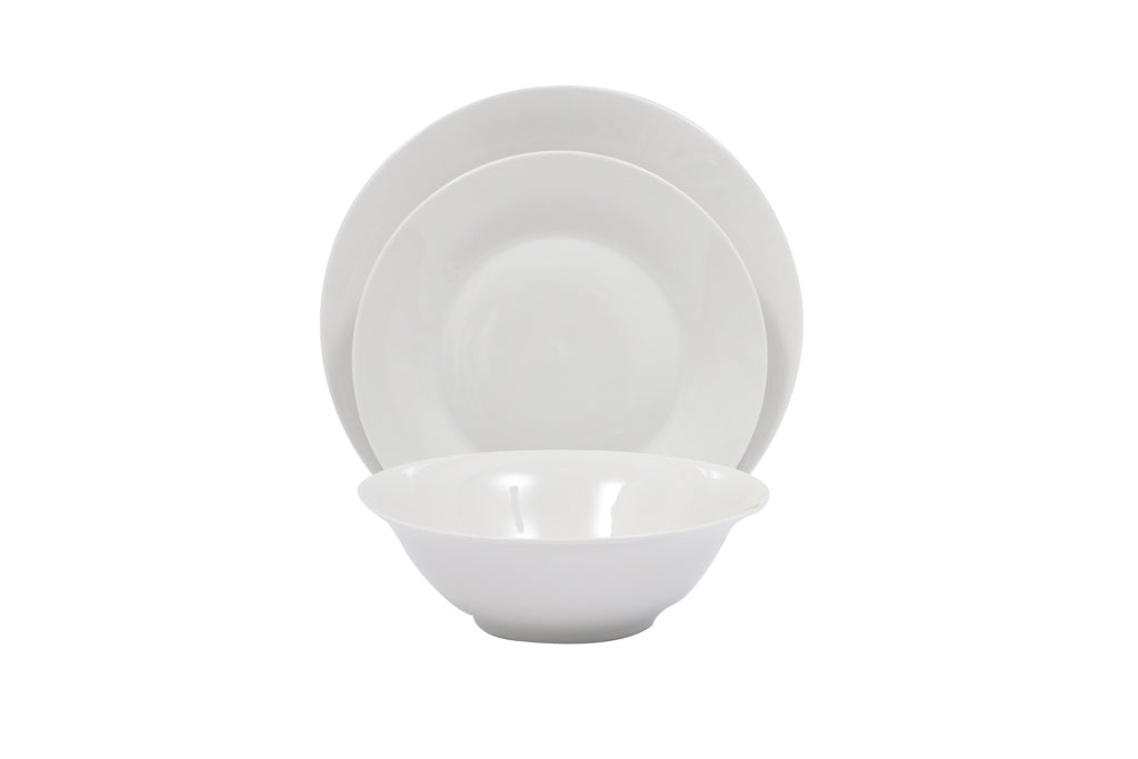 Basiks White Porcelain Dinner Set - 12 Piece