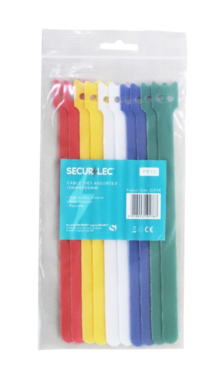 Securlec Cable Ties Assorted - 12 x 200mm Pack 10