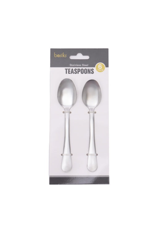 Basiks Stainless Steel Teaspoons - Pack 6