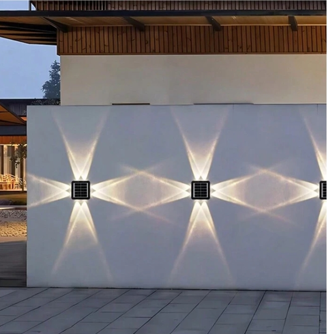 Extrastar LED Solar 4 Way Wall Lamp Warm White - 3000k