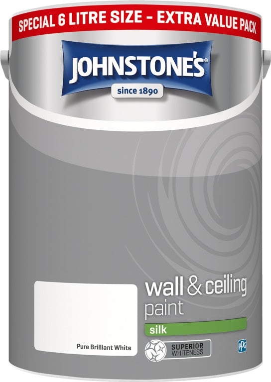 Johnstone's Wall & Ceiling Silk 6L - Brilliant White