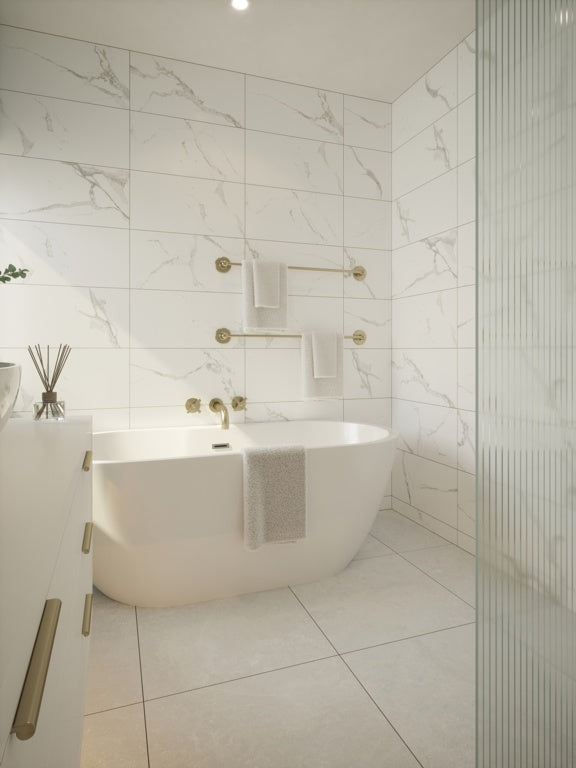 Skyline Quebec Gloss Whtie Wall Tile 600 x 300mm - 0.9m2