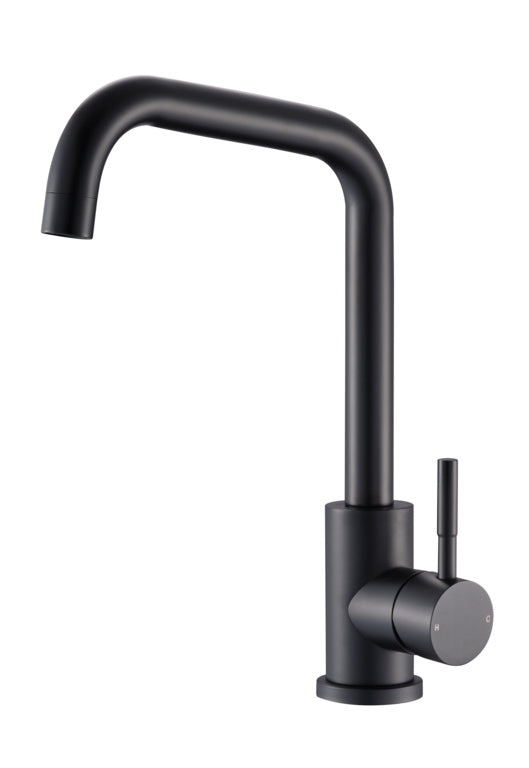 Reginox Nera Matt Black Swan Neck Single Lever Tap