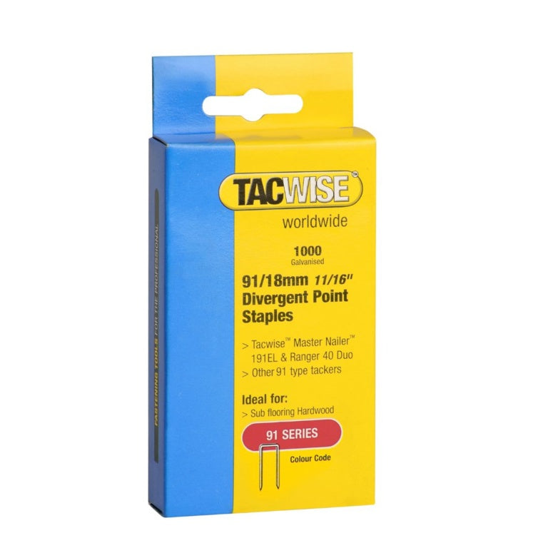 Tacwise Divergent Point Crown Staples 91/18mm - Pack 1000