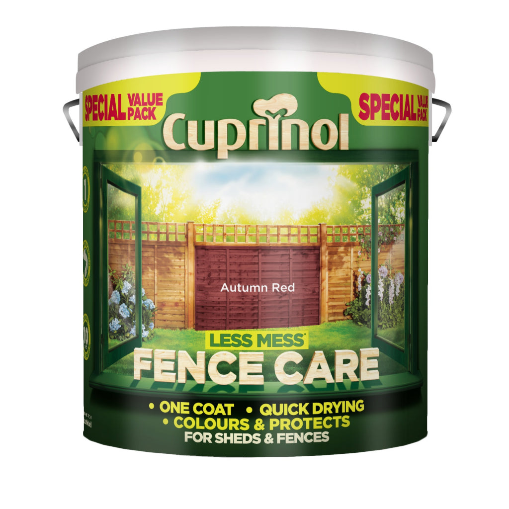 Cuprinol Less Mess Fence Care 6L - Autumn Red