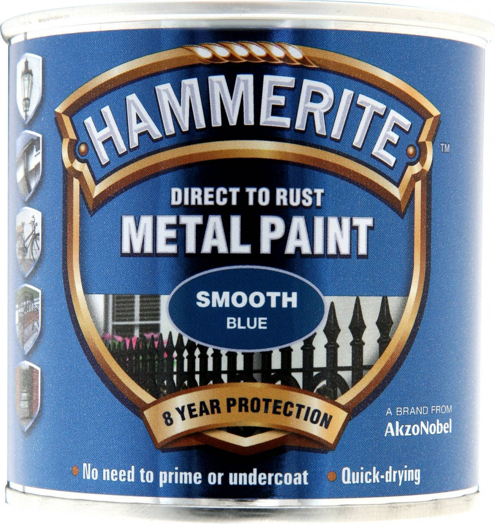 Hammerite Metal Paint Smooth 250ml - Blue