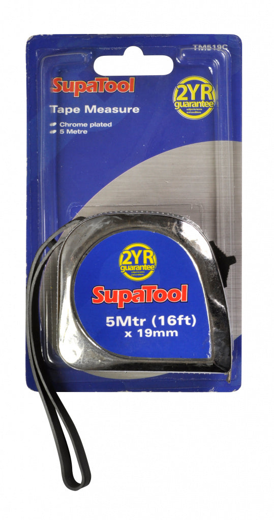 SupaTool Chrome Plated Tape Measure - 5m x 19mm