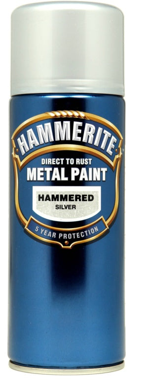 Hammerite Metal Paint 400ml Aerosol - Hammered Silver