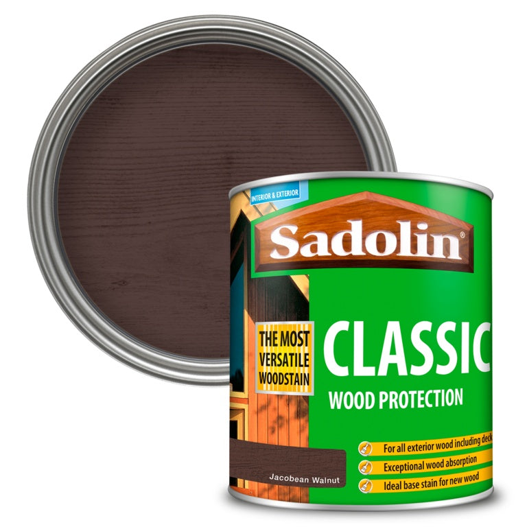 Sadolin Classic Wood Protection - 1L Jacobean Walnut