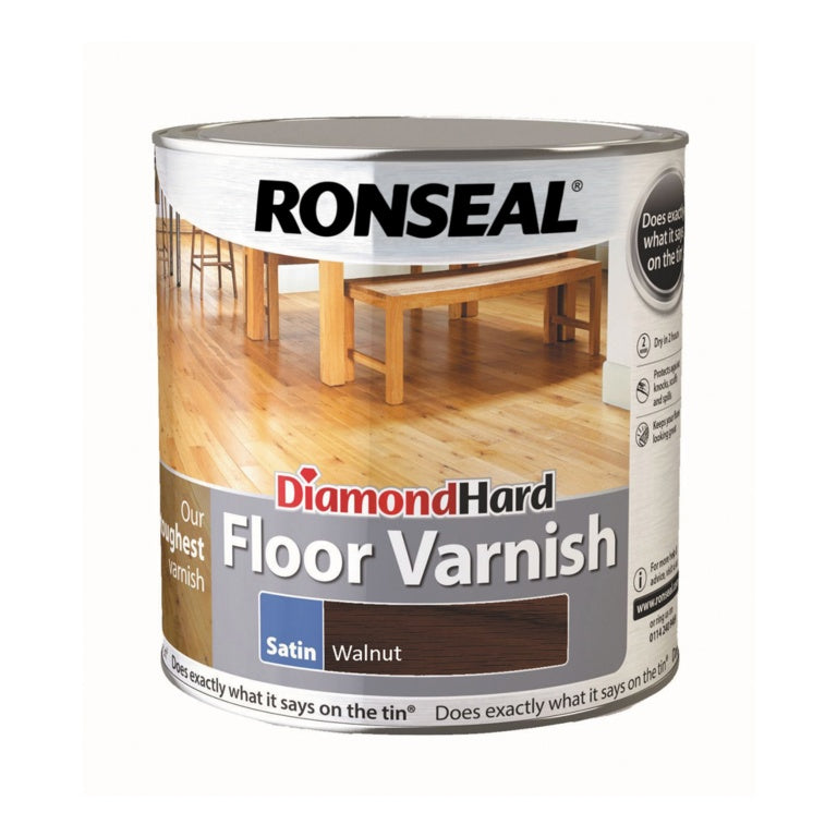 Ronseal Diamond Hard Coloured Floor Varnish 2.5L - Walnut