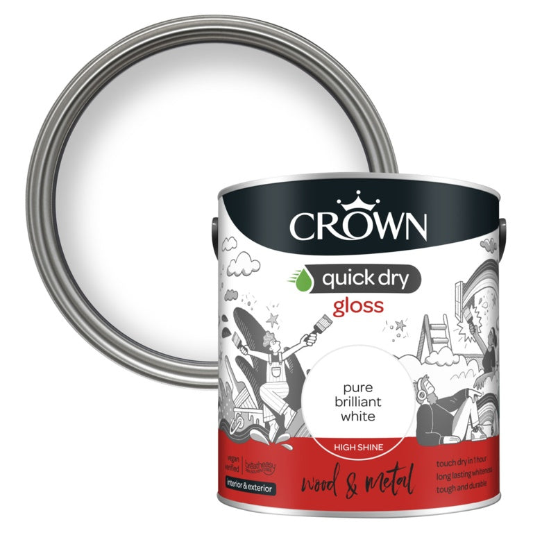 Crown Quick Dry Gloss 2.5L - Pure Brilliant White