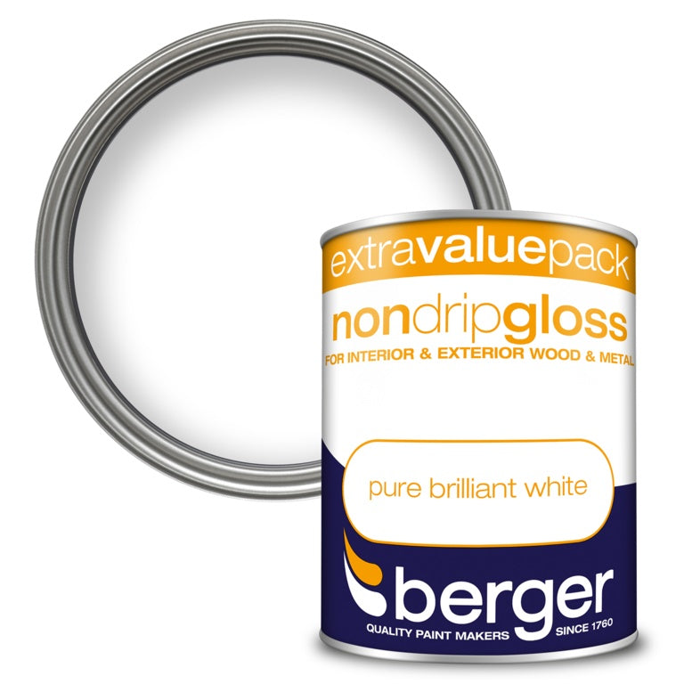 Berger Non Drip Gloss 1.25L - Pure Brilliant White