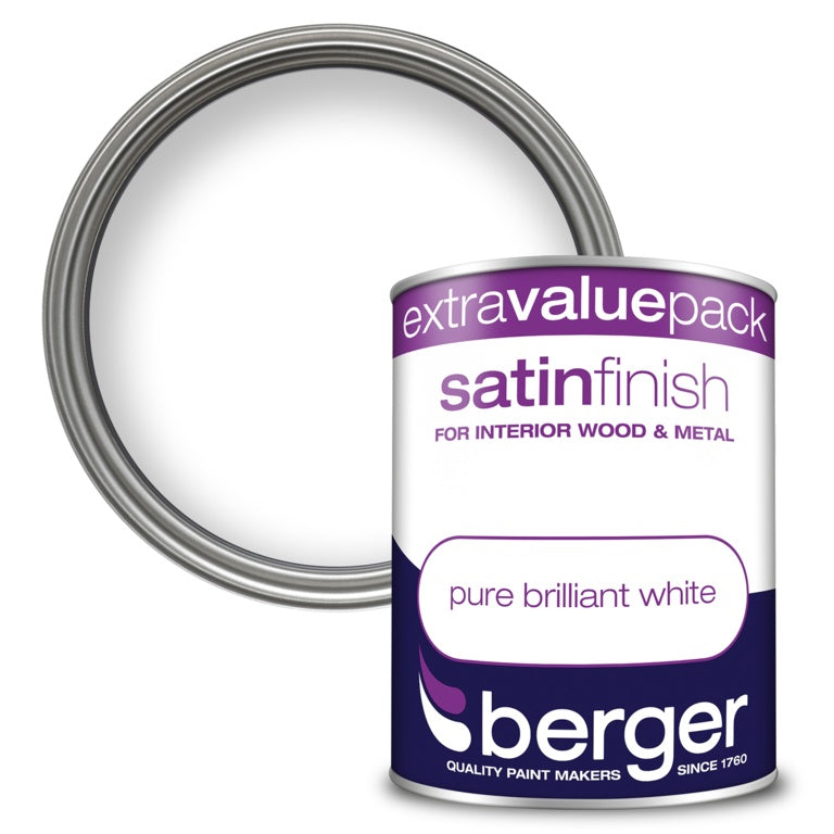 Berger Satin Finish 1.25L - Pure Brilliant White