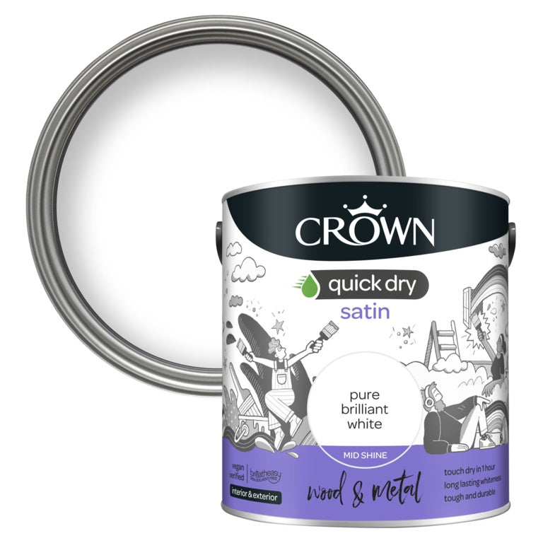 Crown Quick Dry Satin 2.5L - Pure Brilliant White