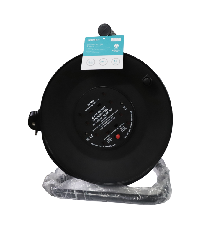 Securlec 4 Gang Extension Reel - 50m 13 Amp