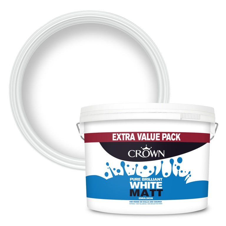 Crown Matt Emulsion 7.5L - Pure Brilliant White