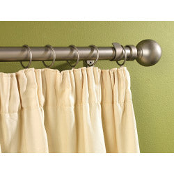 Woodside Silver Metal Extending Curtain Pole - 120cm-210cm, 16-19mm diameter