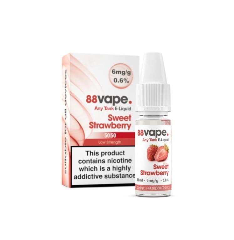 88 Vape E-Liquid 6mg - 10ml Sweet Strawberry
