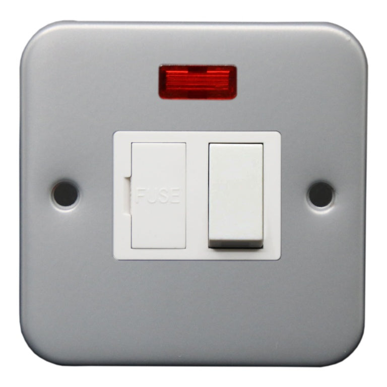 Securlec Metal Clad 1 Gang Switched Spur With Neon