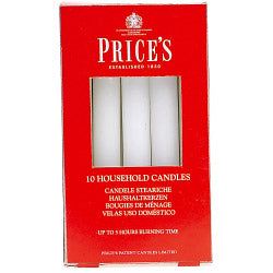 Price's Candles Household Candles 10 Pack - White