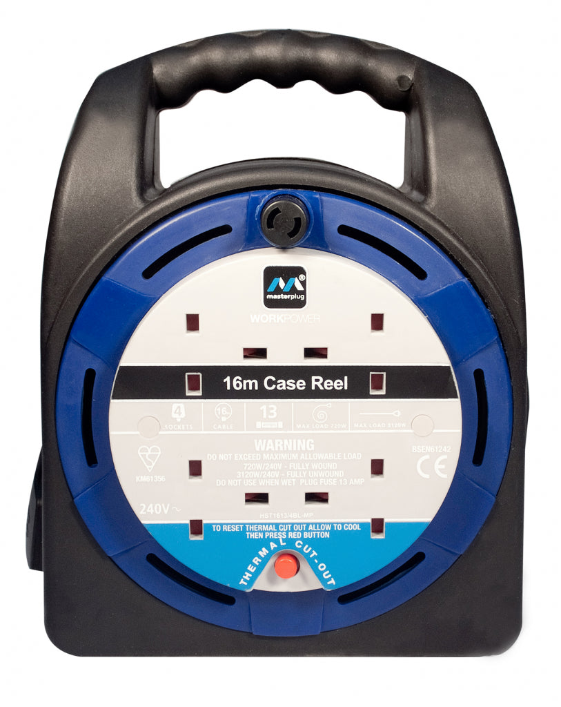 Masterplug 4 Gang Handbag Cable Reel - 16m