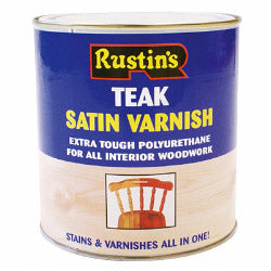 Rustins Polyurethane Satin Varnish 1L - Teak