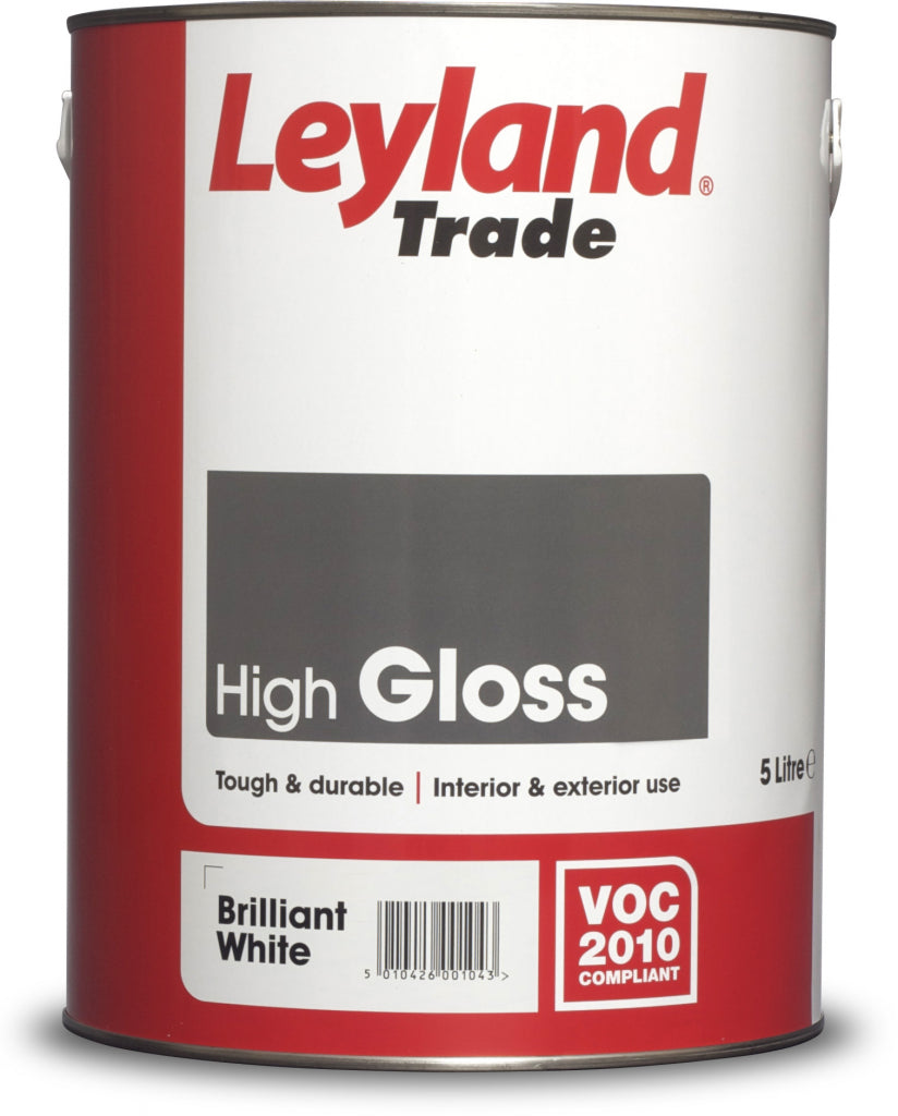 Leyland Trade Gloss - 5L Brilliant White