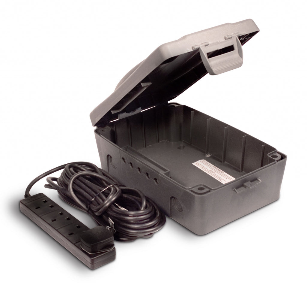 Masterplug 4 Gang, Extension Lead with Weatherproof Box - 10m