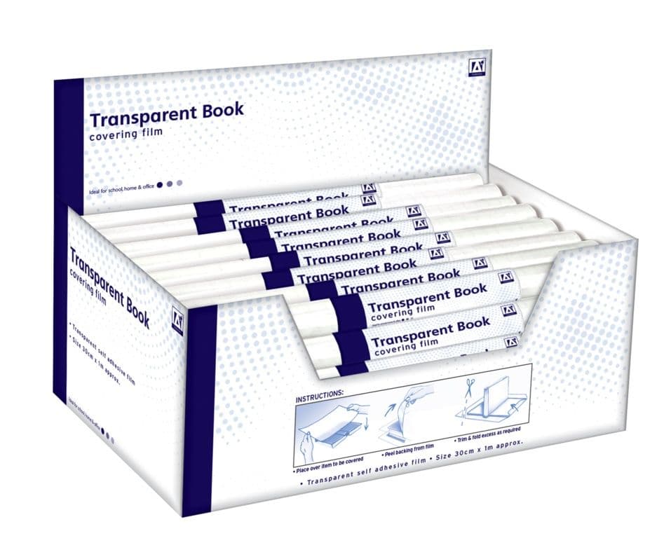 A Star Transparent Book Covering Film - 30cm x 1m Approx