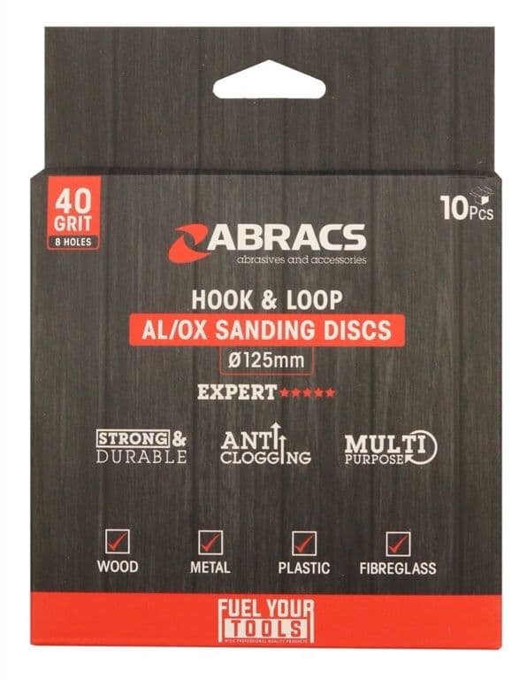 Abracs AL/OX Sanding Disc - Pack 10 125mm x 40 Grit