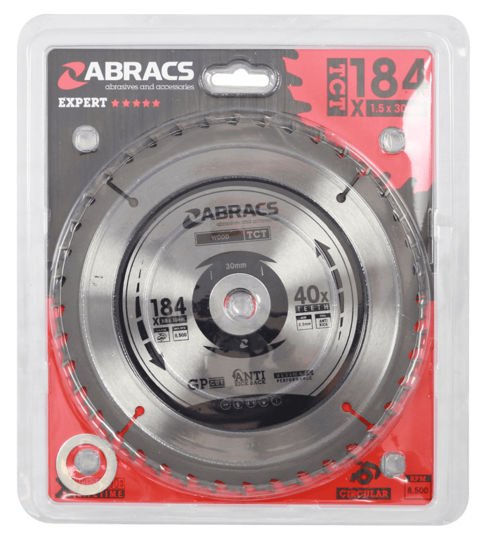 Abracs Circular Saw Blade - 184mm x 30mm x 40t 240v