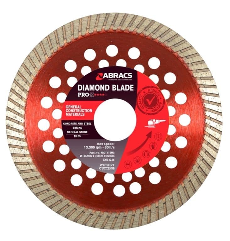 Abracs Gcm-Pro-X Diamond Blade - 115mm x 10mm x 22.23mm