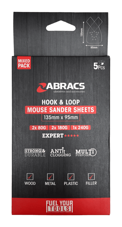 Abracs Mouse Sander Sheet Pack 5 - 135mm x 95mm