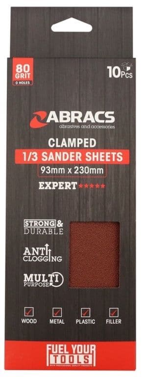 Abracs Orbital Clamped Sander Sheets - 93 x 230mm 80g