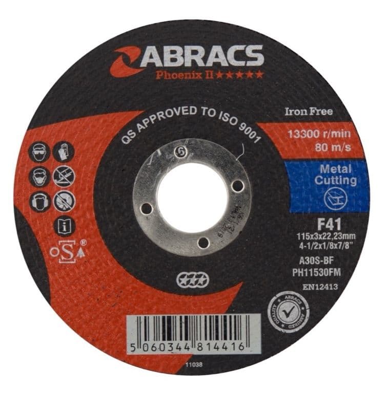 Abracs Phoenix Flat Metal Cutting Disc - 115mm x 3.0mm x 22.23mm