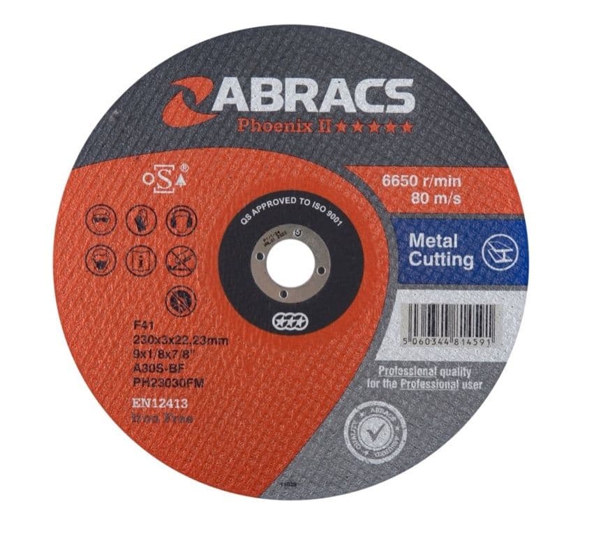 Abracs Phoenix Flat Metal Cutting Disc - 230 x 3 x 22mm