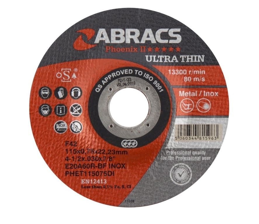 Abracs Phoenix Ultra Thin Cutting Disc - 115mm x 0.75mm x 22mm