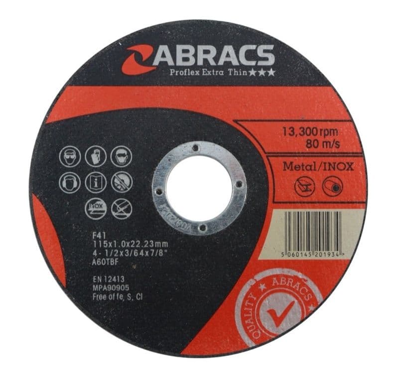 Abracs Proflex Extra Thin Cutting Disc - 115mm x 1.0mm x 22.23mm