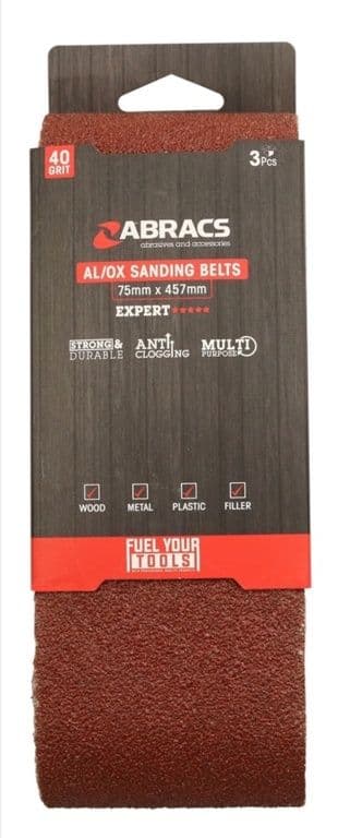 Abracs Sanding Belt 75mmx457mm - 40 Grit