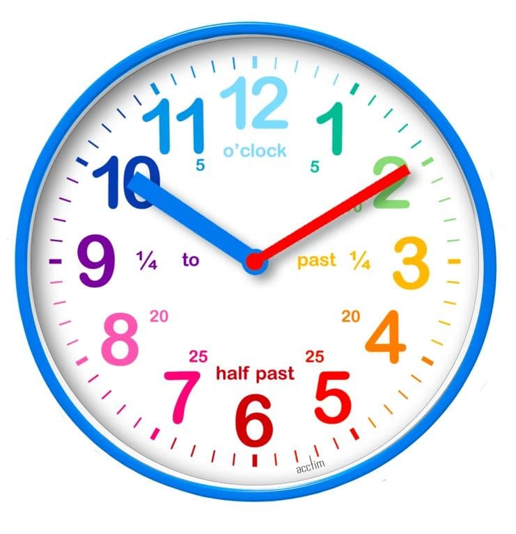 Acctim Wickford Kids Time Teach Clock 20cm - Blue