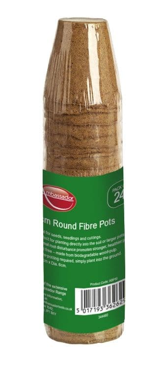 Ambassador Round Fibre Pots - 6cm - Pack 24