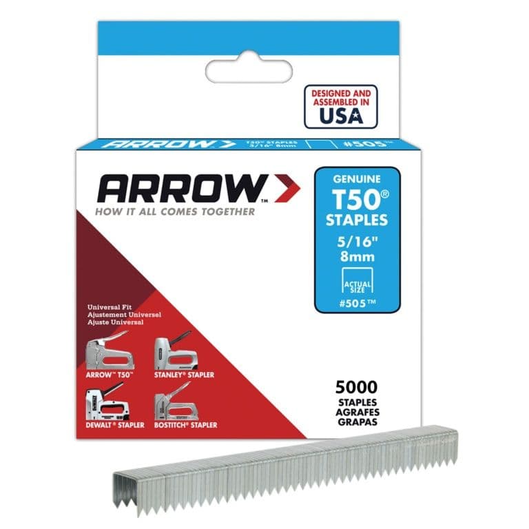 Arrow T50 Staples 8mm 5/16" - Box 5000