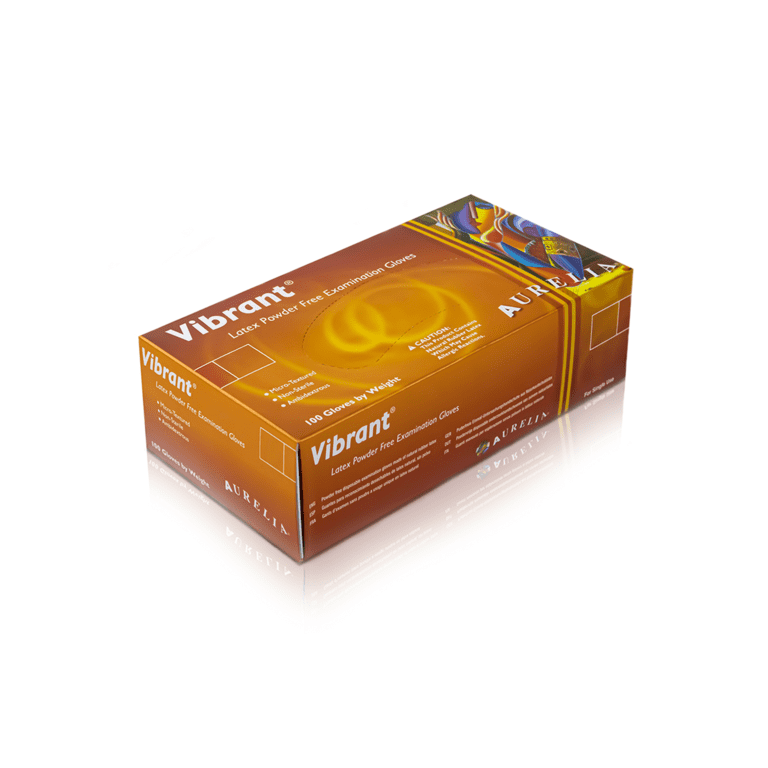 Aurelia Vibrant Latex Powder Free Gloves - Box 100 Large