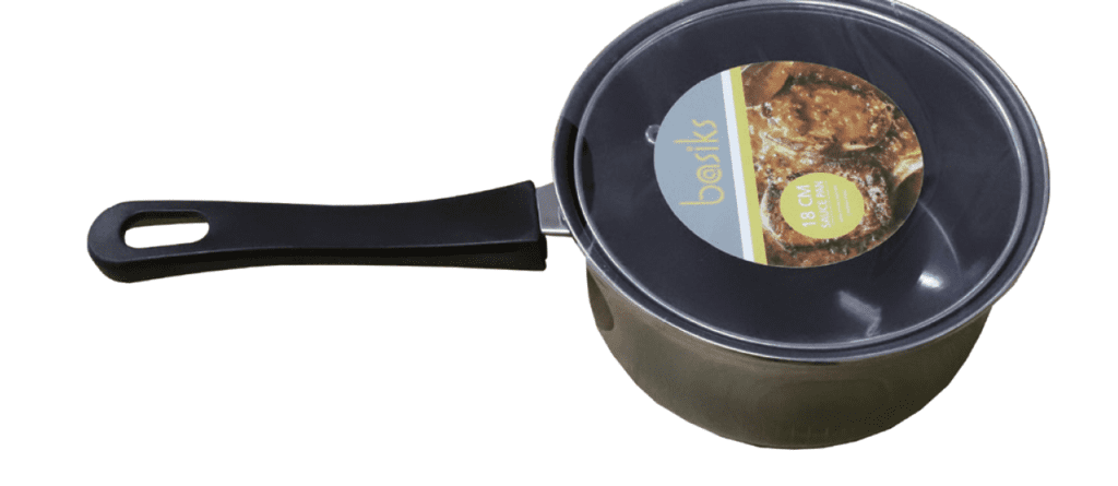 Basiks Carbon Steel Saucepan And Lid - 18cm