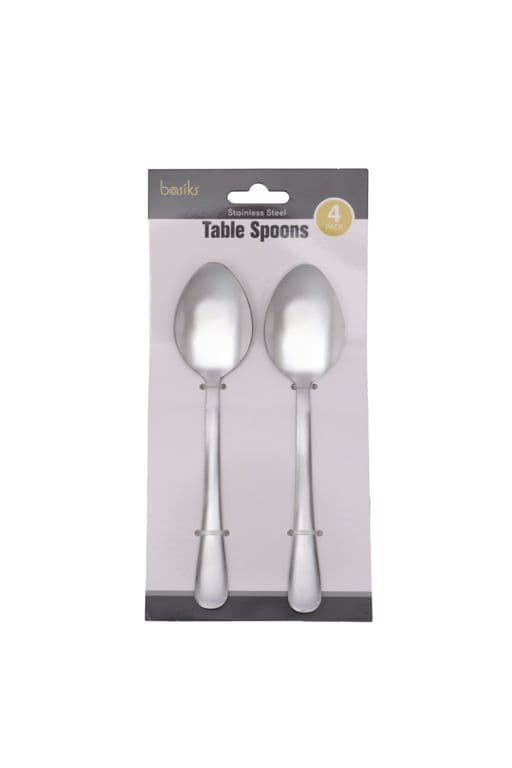 Basiks Stainless Steel Tablespoons - Pack 4