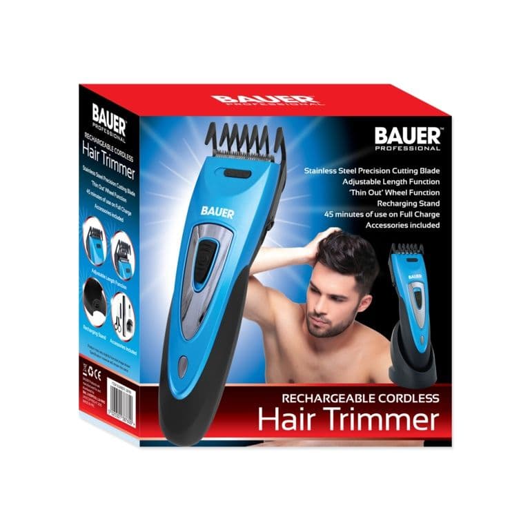 Bauer Rechargeable Cordless Hair Trimmer - Metallic